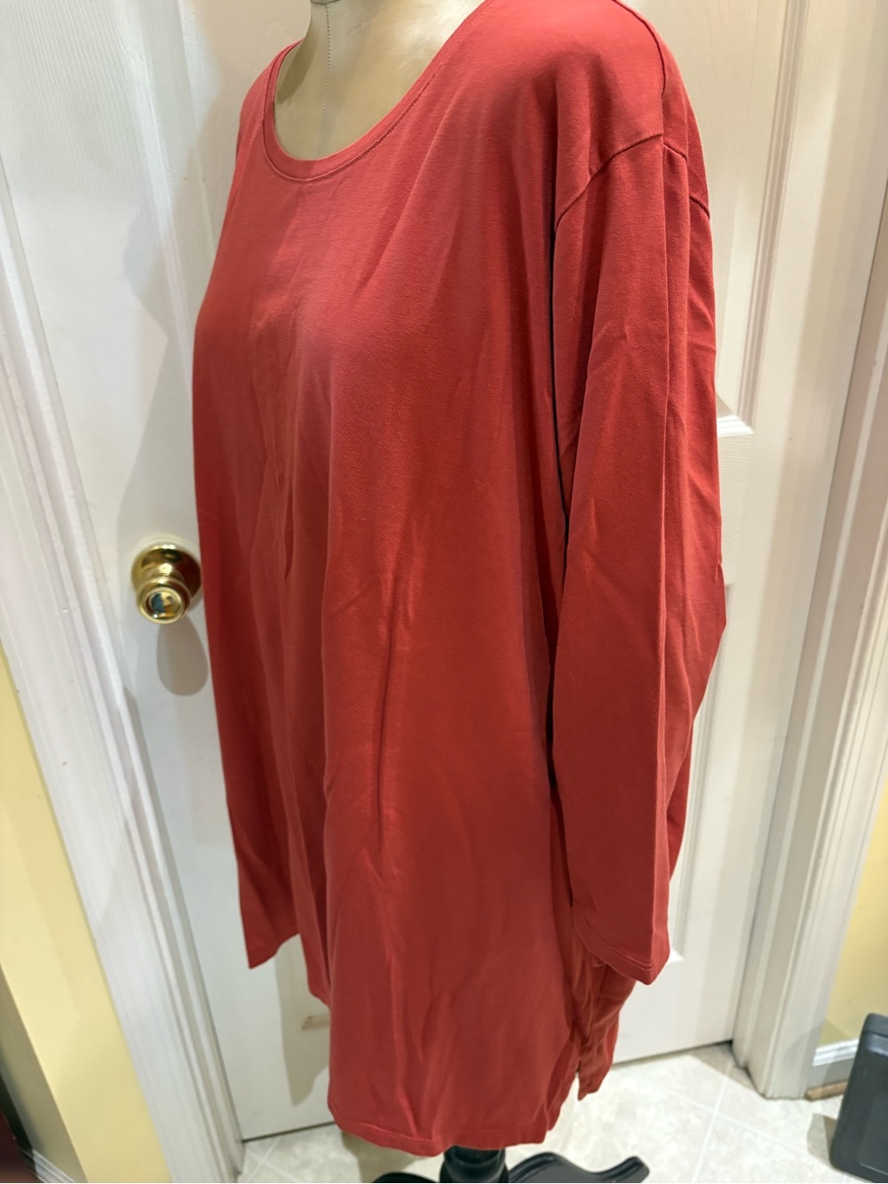 Lands' End Scoop Neck Long Sleeve Top in Rust - Picture 4 of 9